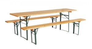FOLDABLE TABLE WITH 2 BENCHES CM. 220 x 80 X 78