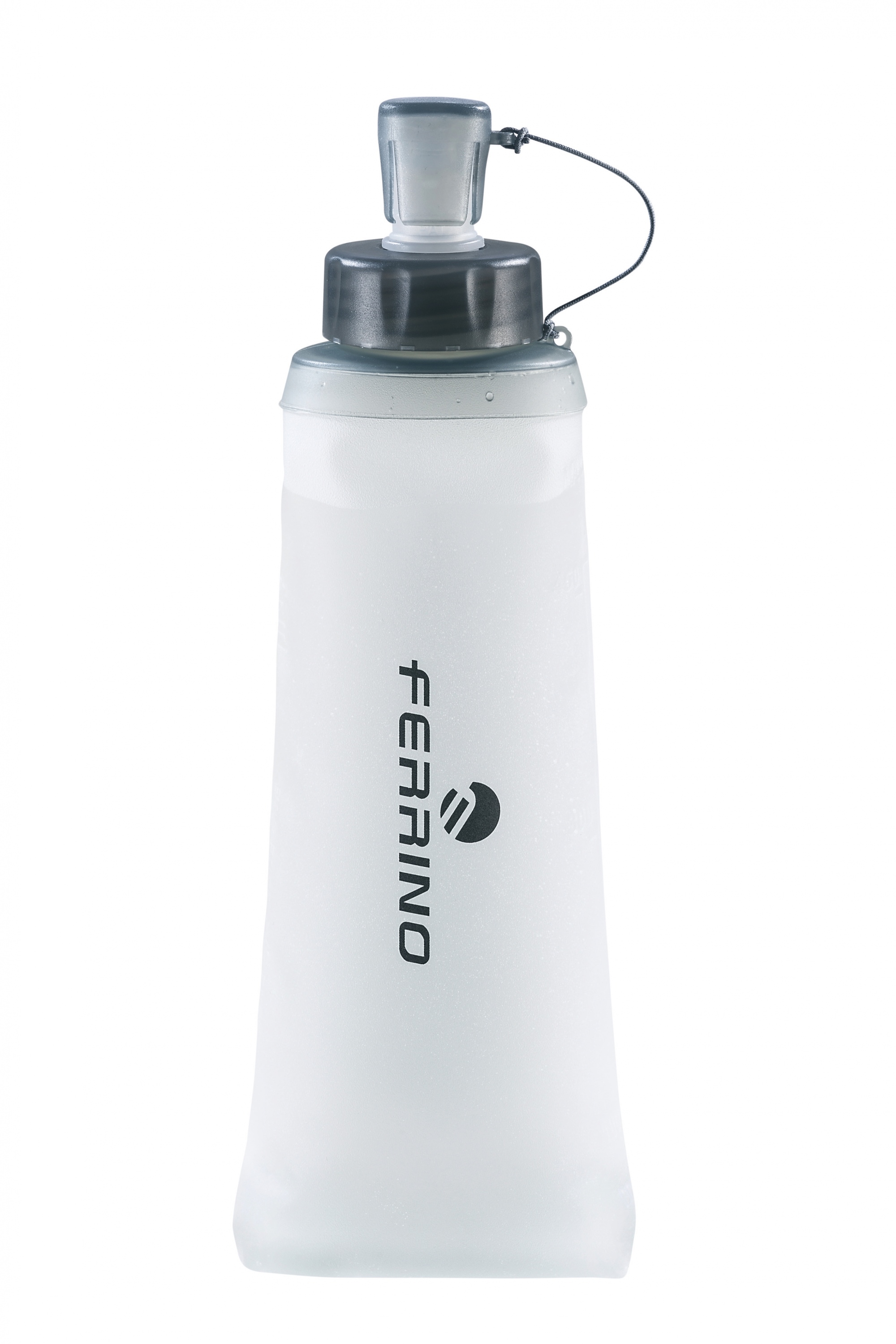 Soft flask in clear thermoplastic polyurethane. Perfect for trail running and all outdoor activities. PVC BPA and Phthalate free. Collapses to Ferrino